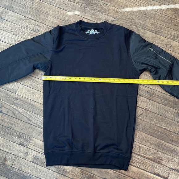 AMERICAN RAG CIE bomber sweatshirt black unique 80s retro medium cyber punk goth - Picture 6 of 7